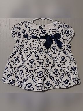 Janie And Jack Ornate Opera Girls 2t Dark Blue Lined Top